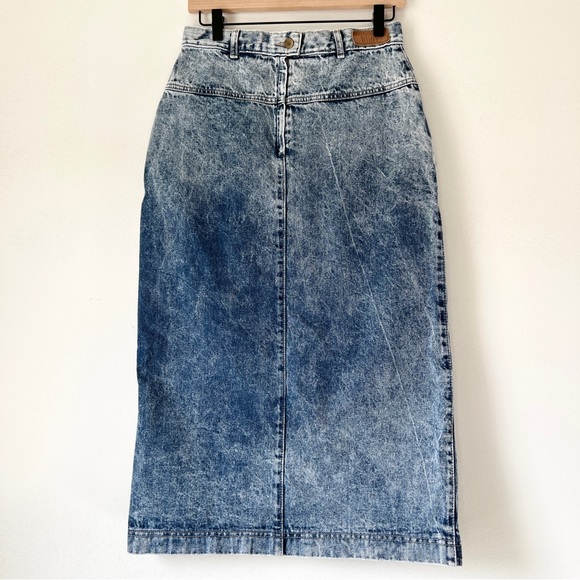Vintage Whipp Acid wash midi skirt size 28 - Picture 2 of 7
